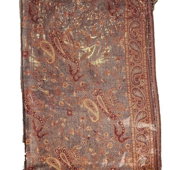 Pashmina Silk Scarf - Orange and Red. New in packaging. Inventory Reduction - Picture 2 of 2